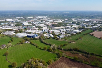 Wrexham Industrial Estate drone shot