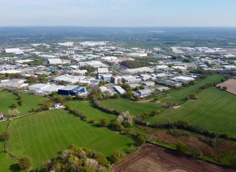 Wrexham Industrial Estate drone shot