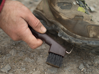 Scrub those all-important hard to reach places, such as the treads on the bottom of your boots