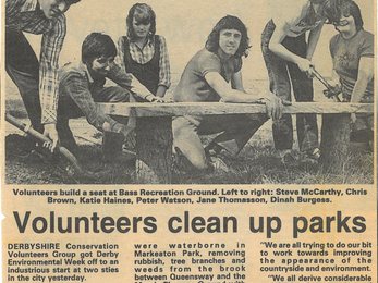 Newspaper cutting about Katy volunteering in Derbyshire