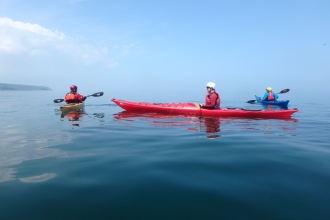 beginners kayaking red