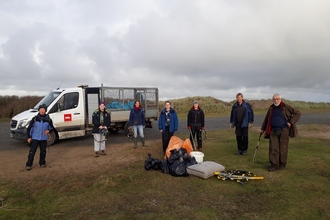 A december beach clean run by intern Emma at Porth Nobla
