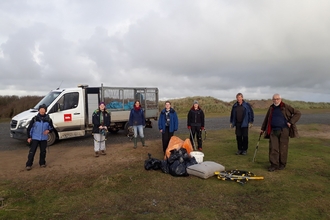 A december beach clean run by intern Emma at Porth Nobla