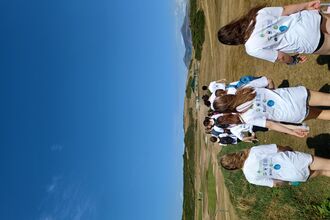 A group of young people walking 
