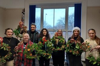Mon Gwyrdd youth forum wreath making