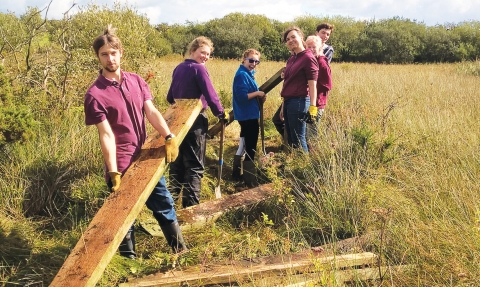 Cors Coch Nature Reserve volunteers