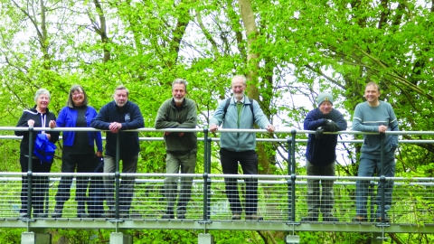 The new footbridge at Minera Quarry Nature Reserve 