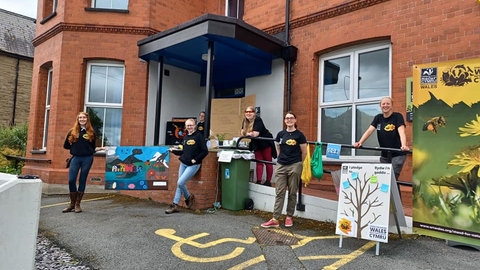 Young people during a pop up event at the wildlife trust office for the 'Stand for Nature Wales' project
