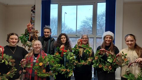 Mon Gwyrdd youth forum wreath making