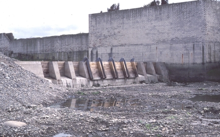 The new Cemlyn weir in 1978 