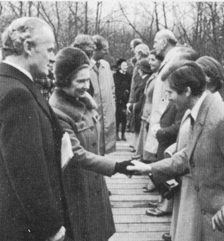 Her Majesty The Queen on a 1976 visit to Norfolk Wildlife Trust