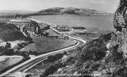 Llandudno from the Little Orme c.1920 Craigside Hydro and garage