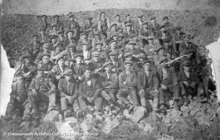 Gwasanaeth Archifau Conwy Archive Service, Little Orme Quarry workers.