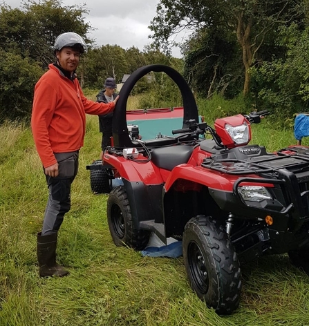 Dafydd Thomas with quad bike