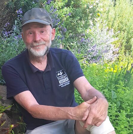 Colin Thomas in Llys Garth garden 2025