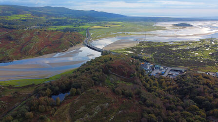Drone view of Gwaith Powdwr  