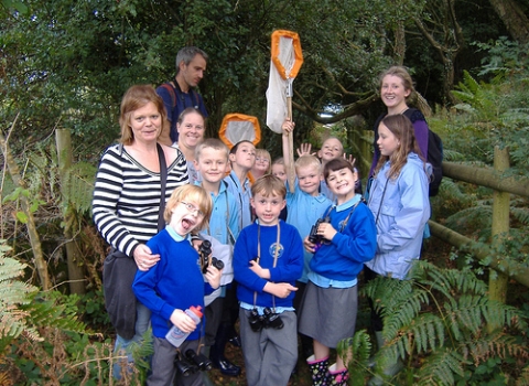 Schoolchildren at Cors Goch