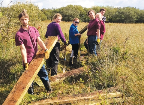 Cors Coch Nature Reserve volunteers