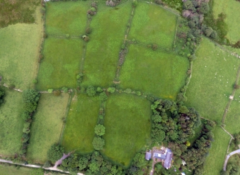 Aerial view of Caeau Tan y Bwlch Nature Reserve 