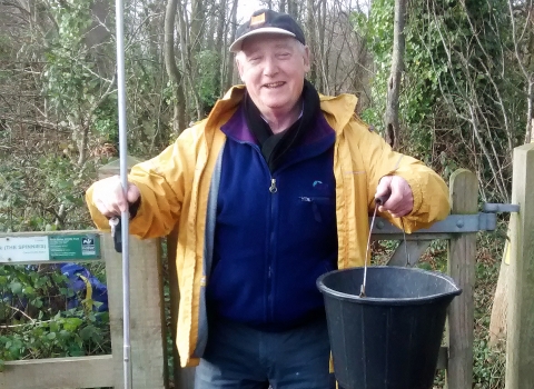 Richard Williams volunteer at NWWT Spinnies Abergowen nature reserve