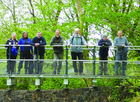 The new footbridge at Minera Quarry Nature Reserve 