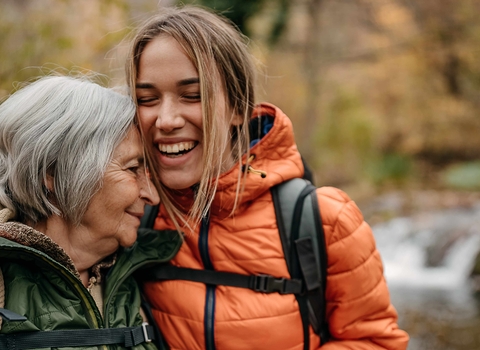 Grandmother and granddaughter