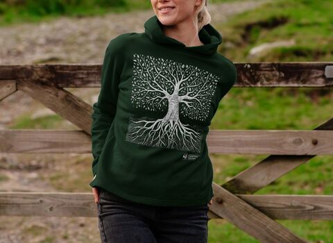 Tree hoodie green
