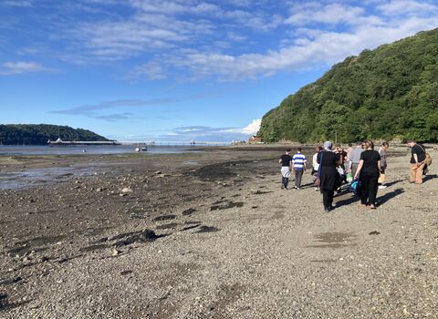 Group photo and pier