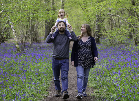 Family in Bluebell Wood